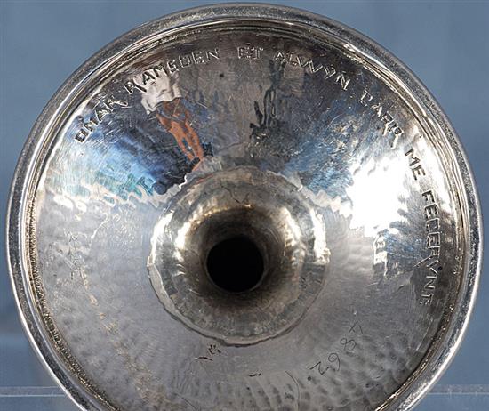 A good George V Arts & Crafts planished silver goblet, Height 5 ¾”/146mm Weight 5.7oz/162grms